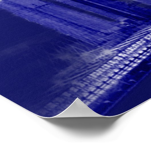 Blue New York City Night Pop Art ポスター (角)