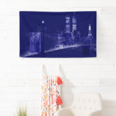 Blue New York City Night Pop Art 横断幕 (インサイチュ)