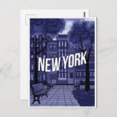 blue new york Postcard ポストカード (正面/裏面)