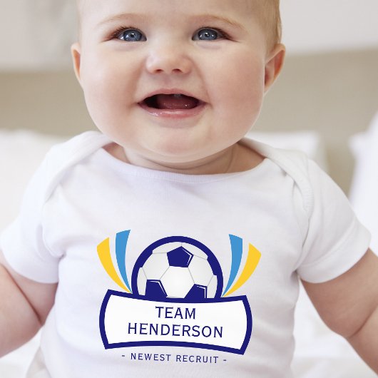 Blue Newest Recruit Custom Soccer ベビーボディスーツ