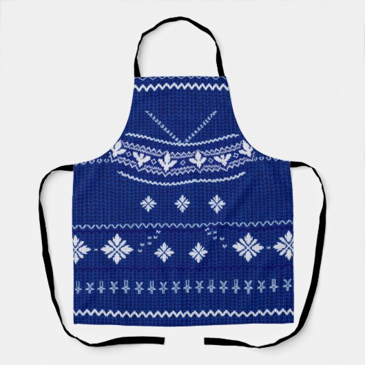 Blue Norwegian Knit, Apron エプロン (正面)