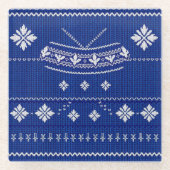 Blue Norwegian Knit, Glass Coaster,  ガラスコースター (正面)