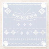 Blue Norwegian Knit, Glass Coaster,  ガラスコースター (裏面)