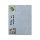 Blue Notepadで私の犬の2つの写真 ノートパッド (回転)