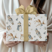 Blue Nutcracker Wrapping Paper Boy Christmas ラッピングペーパー