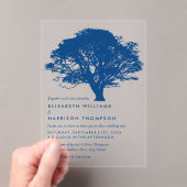Blue Oak Tree, Rustic & Minimalistic Wedding アクリル招待状 (インサイチュ (ポータブル))