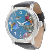 Blue Ocean Fish Wrist Watch – Underwater Sea Life 腕時計 (アングル)