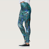 Blue Ocean Flows Abstract Leggings -large pattern レギンス (左)