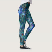 Blue Ocean Flows Abstract Leggings -large pattern レギンス (右)