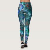 Blue Ocean Flows Abstract Leggings - v2 レギンス (裏面)