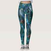 Blue Ocean Flows Abstract Leggings - v2 レギンス (正面)