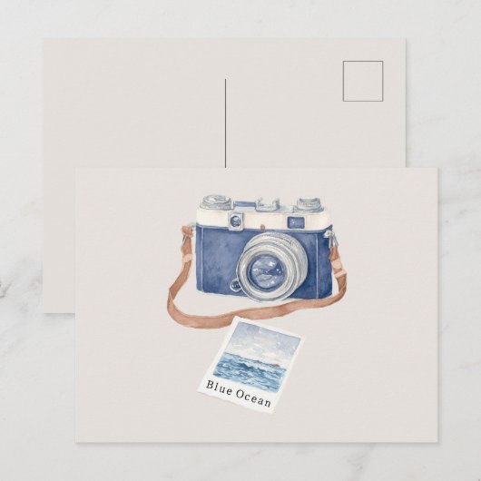 Blue Ocean Photo Camera ポストカード (正面/裏面)