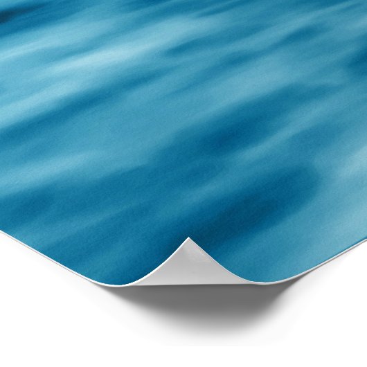 Blue Ocean Underwater Scene with Sunlight Rays ポスター (角)