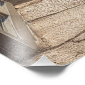 Blue Ocean View Open Window Trompe L'Oeil フォトプリント (角)