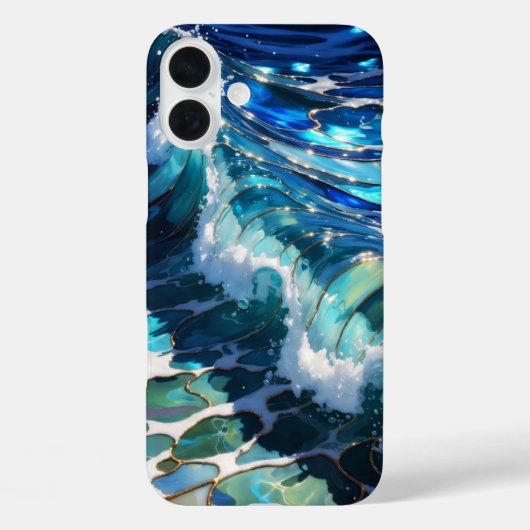 Blue Ocean Wave Aesthetic Phone Case Case-Mate iPhoneケース (裏面)