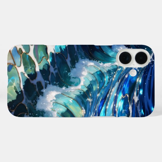 Blue Ocean Wave Aesthetic Phone Case Case-Mate iPhoneケース (裏面 (横))