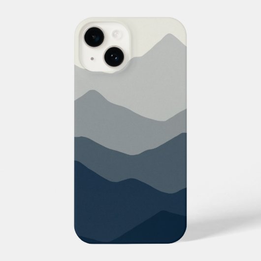 "Blue Ocean Wave & White Sky Minimalist Phone Case iPhoneケース (裏面)
