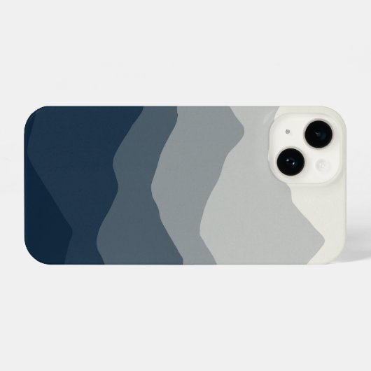 "Blue Ocean Wave & White Sky Minimalist Phone Case iPhoneケース (裏面横)