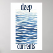 Blue Ocean Waves Art Print Abstract Coastal Wall ポスター (正面)