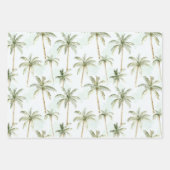 Blue Ocean Waves Palm Trees Wedding ラッピングペーパーシート (正面3)
