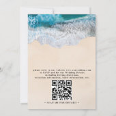 Blue Ocean Waves Tropical Beach QR Code Wedding 招待状 (裏面)