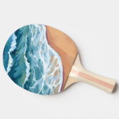 Blue Ocean Waves Watercolor 卓球ラケット (横)