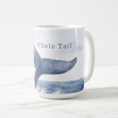 Blue Ocean Whale Tail コーヒーマグカップ (正面右)
