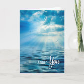 Blue Oceanview Sunlight and Seagulsありがとう カード (正面)