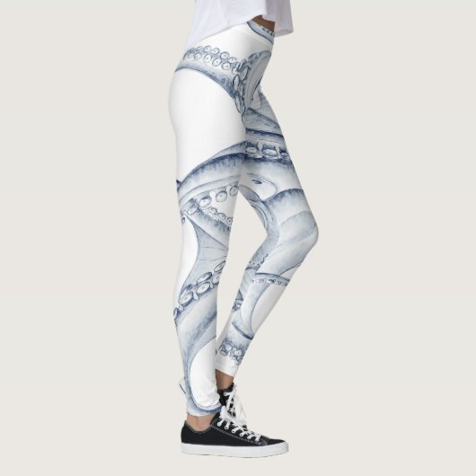 Blue Octopus Cephalopod Kraken Ink レギンス (右)