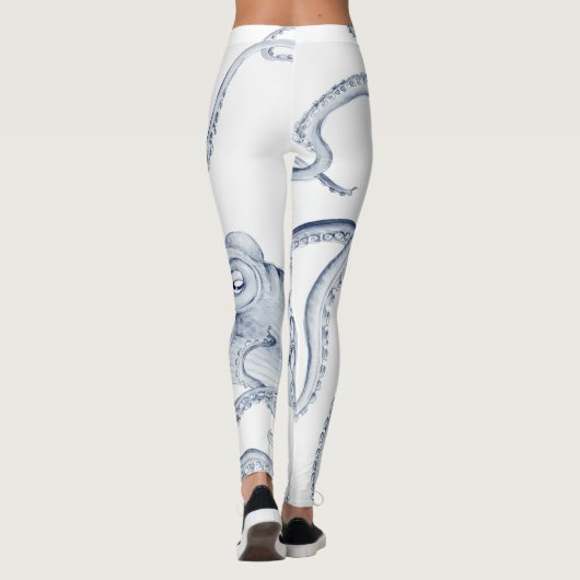 Blue Octopus Cephalopod Kraken Ink レギンス (裏面)