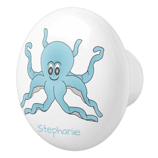 Blue Octopus Design Personalised セラミックノブ (右)