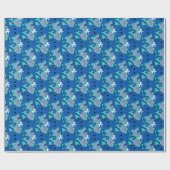 Blue Octopus with Bow Wrapping Paper ラッピングペーパー (フラット)