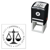 Blue of Justiceはかりで測シルエット戻りラベル セルフインキングスタンプ (インサイチュ)