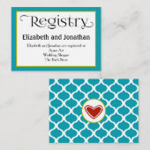 Blue Ogeeの結婚レジストリカード エンクロージャーカード (正面/裏面)