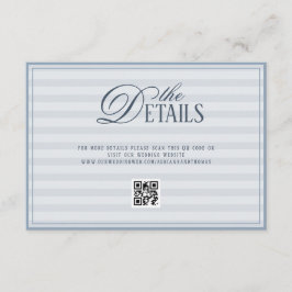 Blue Old Money Wedding QR code Details エンクロージャーカード