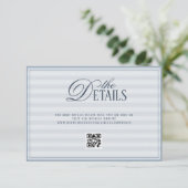Blue Old Money Wedding QR code Details エンクロージャーカード (スタンド正面)