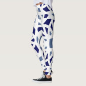 Blue on Blue Geometric レギンス (左)
