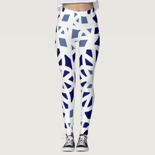 Blue on Blue Geometric レギンス (正面)