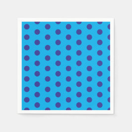 Blue on Blue Polka Dots  スタンダードカクテルナプキン