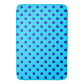 Blue On Cyan Polka Dots Pattern Design バスマット (正面縦)