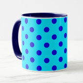 Blue On Cyan Polka Dots Pattern Design マグカップ