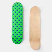 Blue On Green Polka Dots Pattern Design  スケートボード (正面)