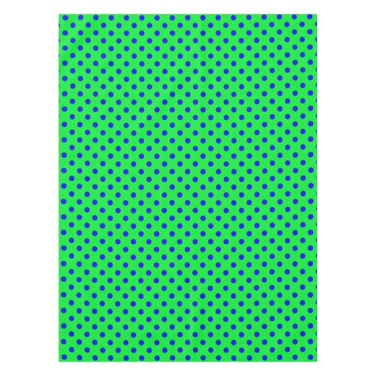 Blue On Green Polka Dots Pattern Design  テーブルクロス (正面)