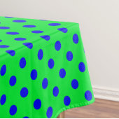 Blue On Green Polka Dots Pattern Design  テーブルクロス