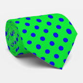 Blue On Green Polka Dots Pattern Design ネクタイ (ロール)
