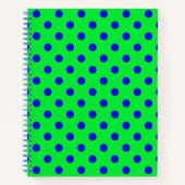 Blue On Green Polka Dots Pattern Design  ノートブック (正面)