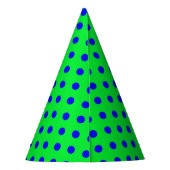 Blue On Green Polka Dots Pattern Design パーティーハット (裏面)