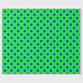 Blue On Green Polka Dots Pattern Design  ラッピングペーパー (フラット)