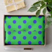 Blue On Green Polka Dots Pattern Design 薄葉紙 (ギフト)