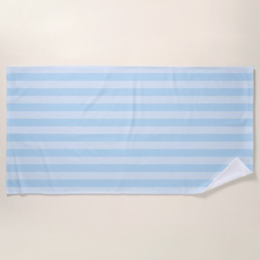 Blue on Light Blue Stripes Classic Beach Towel ビーチタオル (正面)